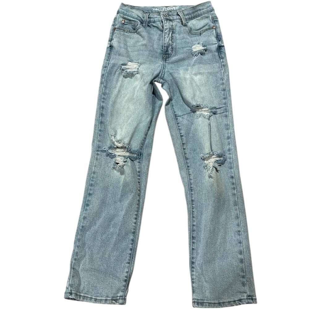 Straight Leg Wildflowers Denim Jeans High Rise size 1 Button and Zipper Closure